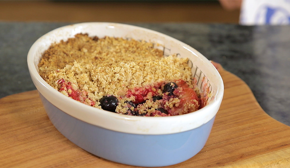 Summer fruit crumble
